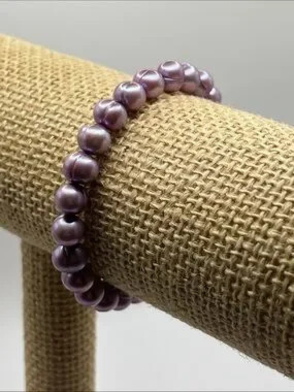 Lilac Freshwater Baroque Pearl Stretch Bracelet 8mm